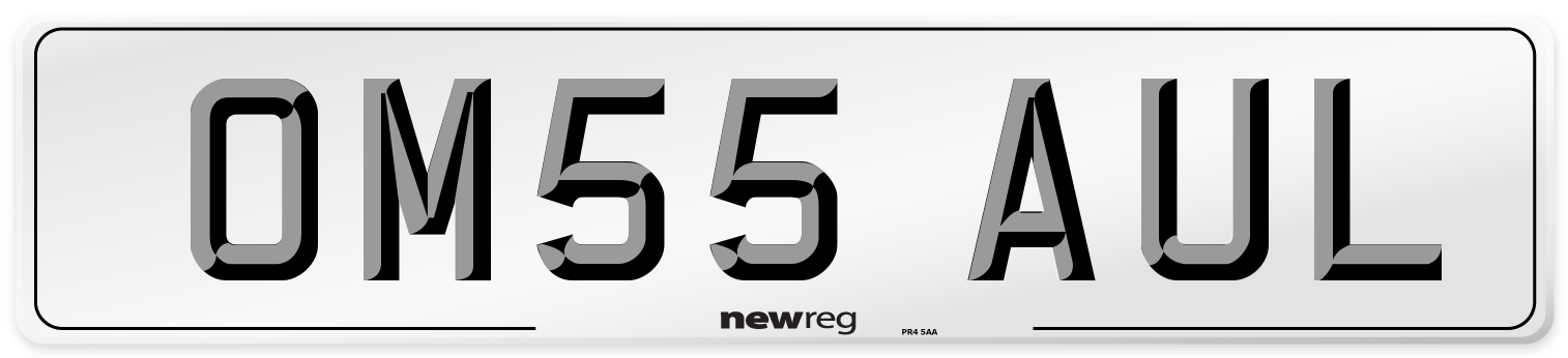 OM55 AUL Number Plate from New Reg